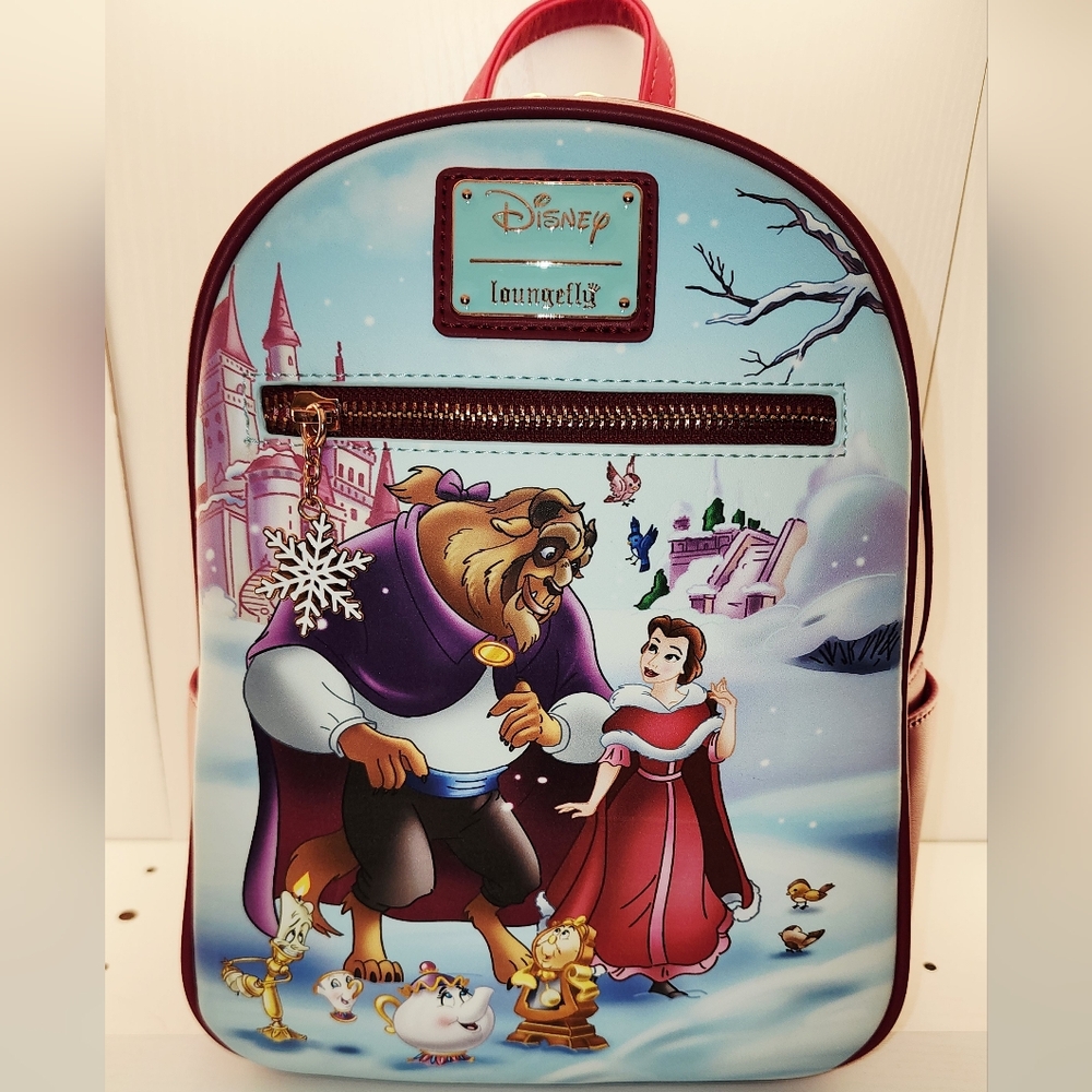 Loungefly Beauty And The Beast Winter Scene Backpack New With Tags!
